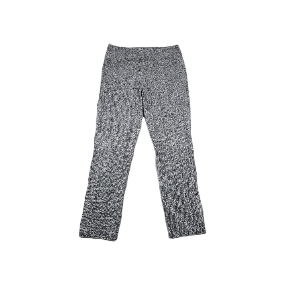 Tribal Skinny Slim Pants Women's Size 12 Multicolor‎ Black Herringbone Elastic